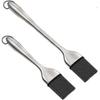 2er-Pack Silikon-Grillbürste, Professionelle Küchen-Back-Koch-Grillbürste, Heftbürste für Gebäcköl mit Edelstahlgriff, Hitzebeständig, Flexibel