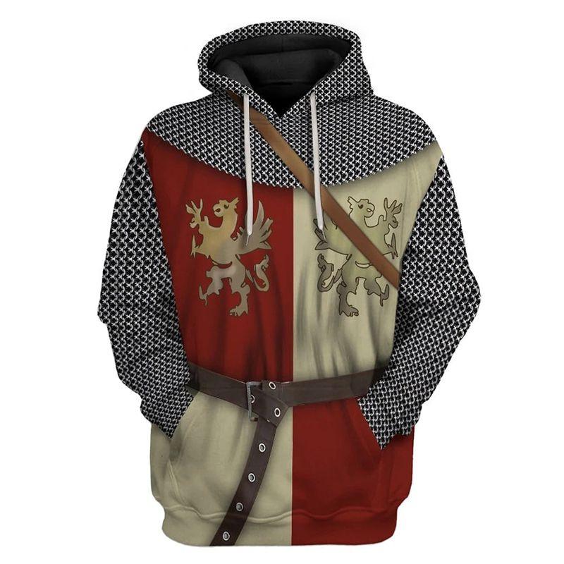 Medieval Hoodie Knight 3d Printed Seatershirt Hooded Pullover Men Women Tops