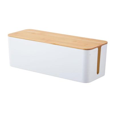 Bambu Kapaklı Minimalist Kablo Yönetim Kutusu