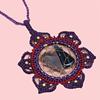 Necklace Macrame Agate Handmade Pendant Necklace Natural Thread Choker Jewelry