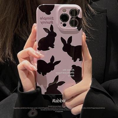 Film Black Rabbit IPhone 13 Apple Phone Case 14ProMax Simple 11 Applicable 1215 All Inclusive 16 Cool