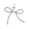 Fashion Beaded Bowknot Charm Keychains Sweet Cool Pendant Ornament Keyring Backpack Decoration Jewelry for Women Girls