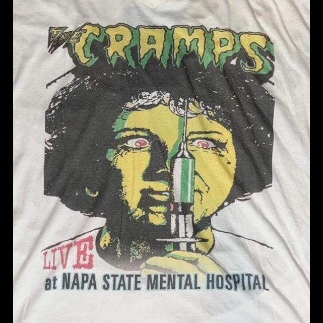 Rare! The Cramps Preowned Xl White Shirt Short Sleeve Tour FL0758 Unisex T-Shirt XXL