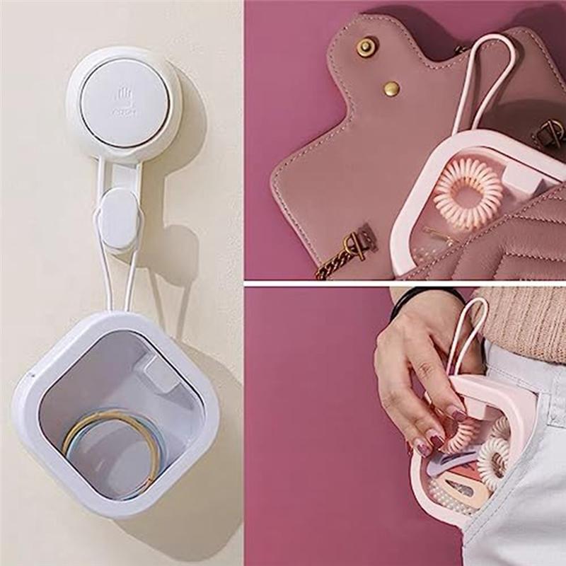 A20F-Hair Tie Organizer, 2Pcs Hair Accessories Organizer Portable Stackable Hair Containers Pin Holder Travel Small Box Easy To