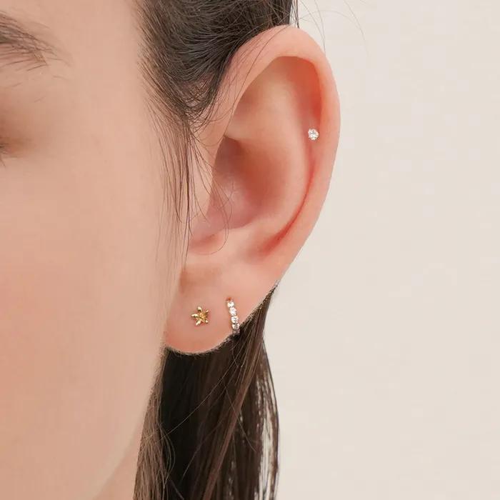 14K Mini Wildflower Piercing Earrings