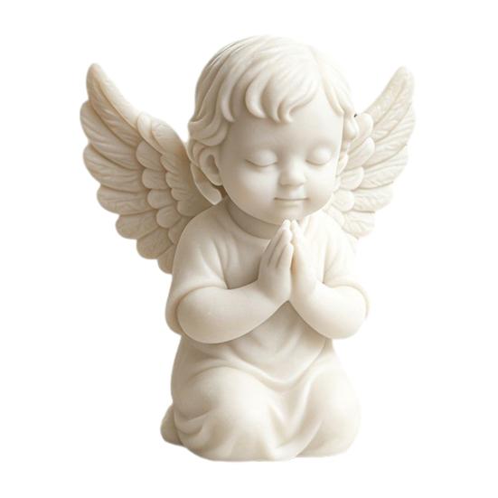 3D Printed Kneeling Angel Figurine Praying Cherub Desktop Statue