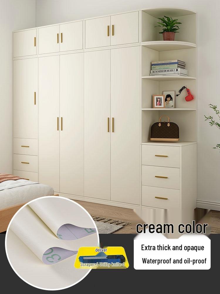 

Водонепроницаемые самоклеящиеся ПВХ обои для шкафа и ремонта комнаты Cream