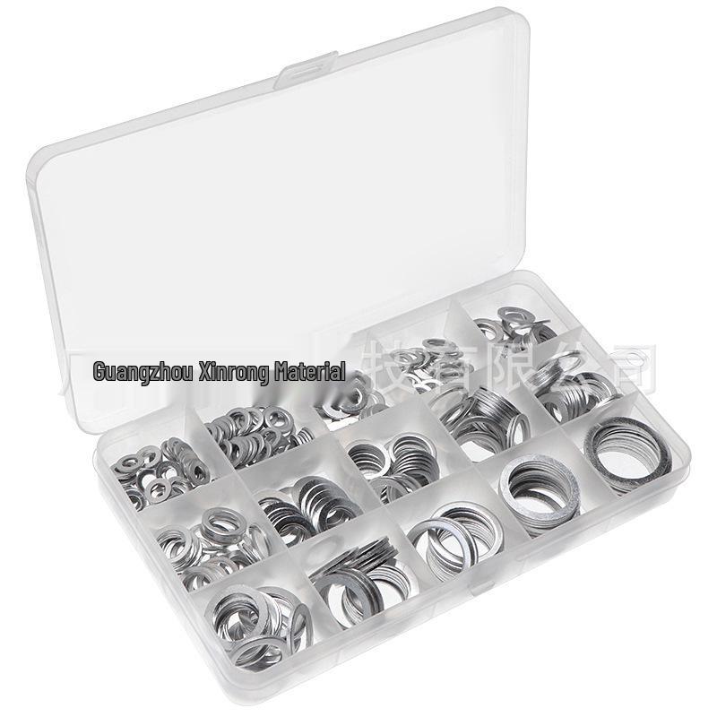 360PCS High-Quality Aluminum Gasket Sealing Washer Set - Temperature Resistant Flat Washers