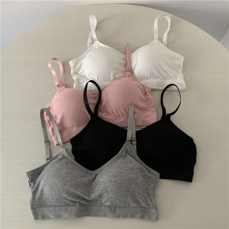 Women Teen No Steel Wire One Piece Push Up Anti Exposure Camisole Bra
