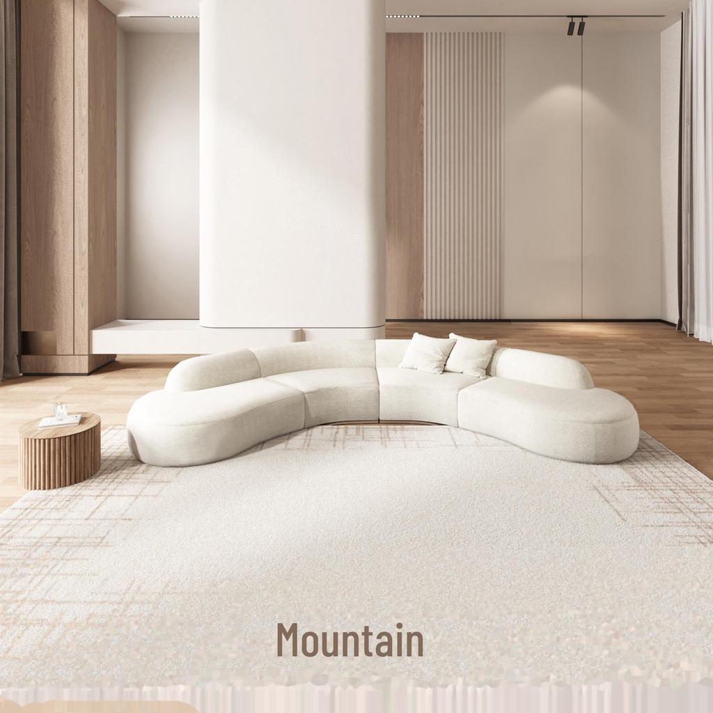 2024 Cream Long Hair Minimalist Carpet for Living Room or Bedroom