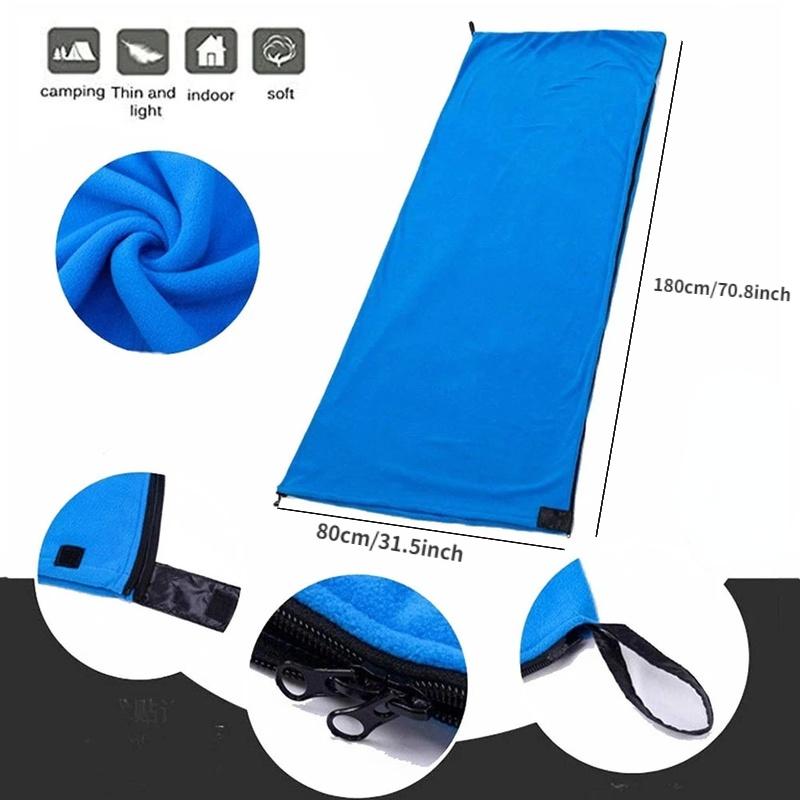 Portable Ultra-light Polar Fleece Sleeping Bag Outdoor Camping Tent Bed Travel Warm Sleeping Bag Liner Camping Sport Accessories