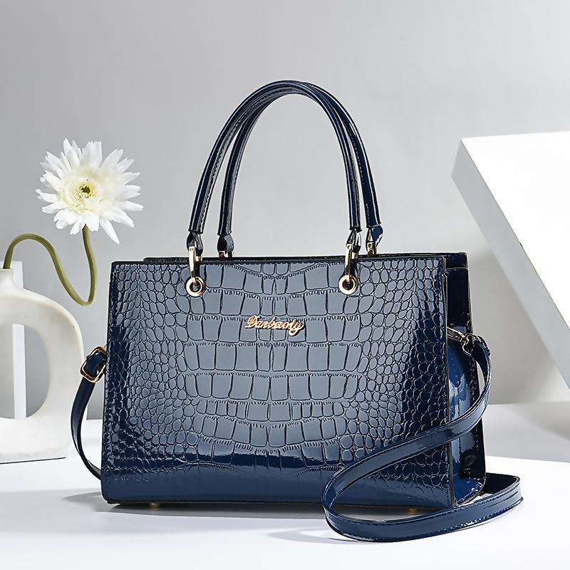 2024 New Bright Leather Women's Handbag Versatile Large Capacity One Shoulder Tote Bag Elegant Exquisite Women's Crossbody Bag