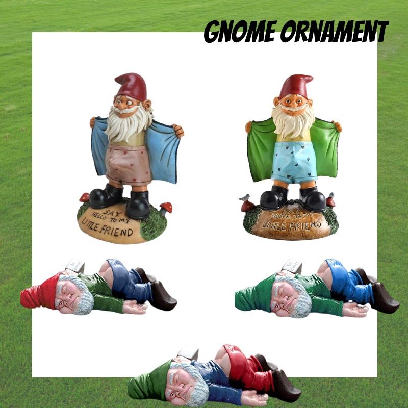 Statue Gnome Garden Naughty Ornaments Funny Home Miniature Statue Dwarfs Resin