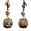 Green Sandalwood Cat Head Carved Incense Pendant & Keychain