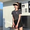 Korean Teen Girls High Waist Boyleg Swimsuit: Cute, Slimming, Conservative Style