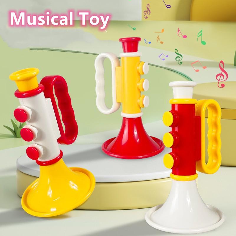 1 Adet Mini Bebek Trompet Oyuncakları Çocuklar Erken Montessori Eğitici Oyuncak Renkli Müzik Aletleri Çocuklar için Oyunlar Hediyeler Kornalı Oyuncak