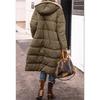 Women Autumn Winter Zip-up Coat Long Sleeve Hooded Solid Warm Coats Puffer Loose Street Outfit Jacket Casual Clothing