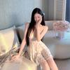 Brand Underwear Pure Desire Temptation Chest Pad Sweet Floral Perspective Lace Nightdress Home Suspender Set