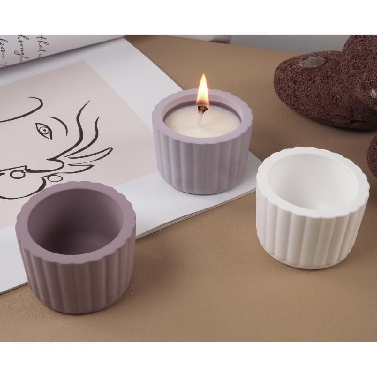 Silicone Mold for DIY Cement Cup with Crystal Effect Trendy Plaster Candle Cup Mirror Silicone Mold