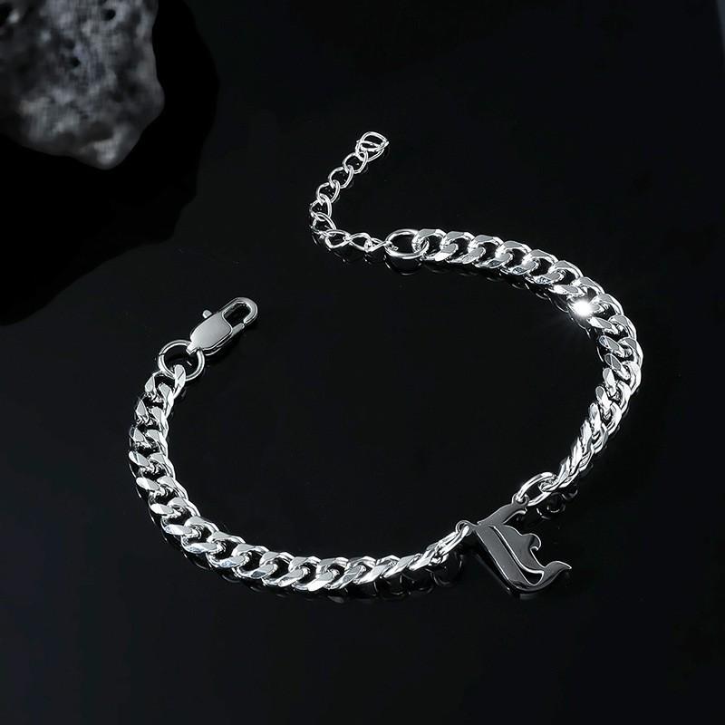 Stainless Steel English Letter Pendant Cuban Necklace - Hip-Hop Trend