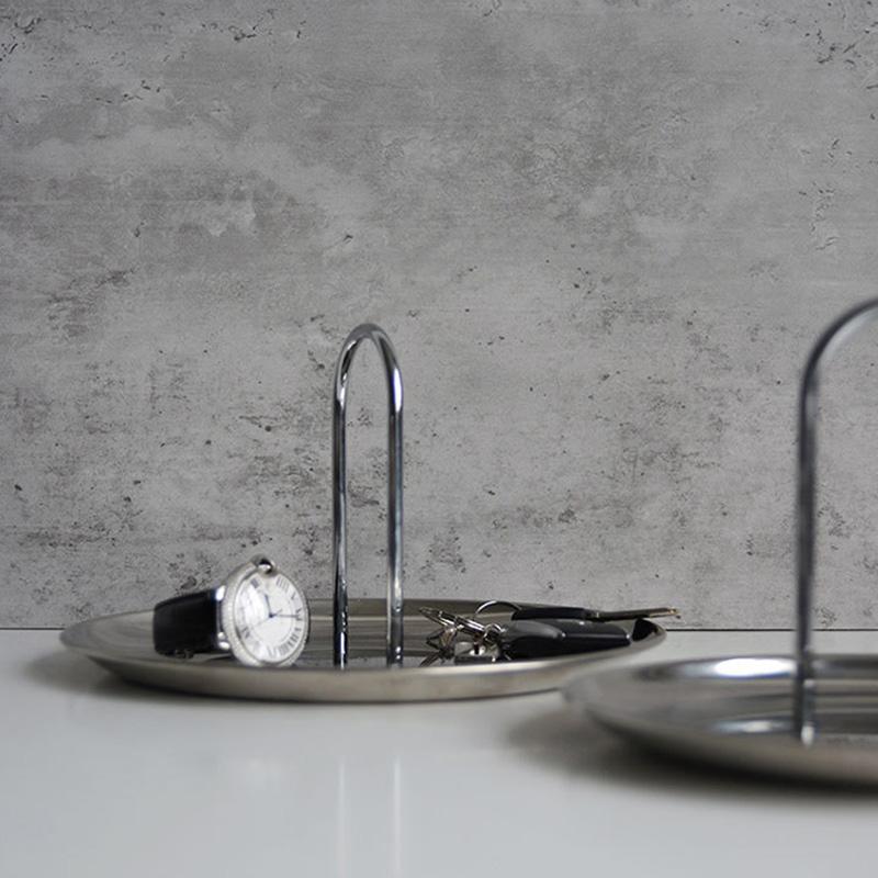 Snack Storage Plate Multifunctional With Handle Desktop Organizer Stainless Steel Home Decoration Finishing Tray Mini Ornaments