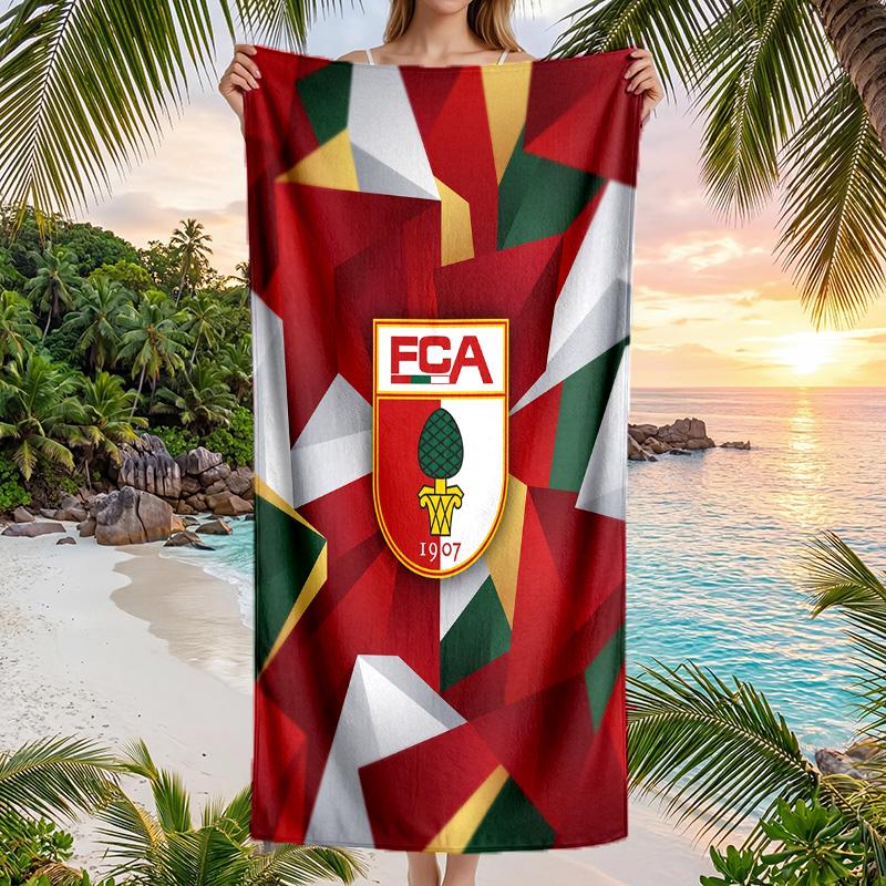 FC Augsburg FC Aufdruck Schnelltrocknendes Strandtuch Mikrofaser Saugfähig Tragbar Reise Schwimmtuch