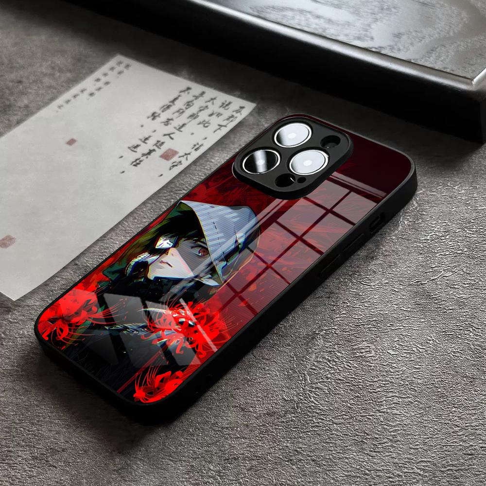 Anime Cool Tokyo Ghoul Phone Case For IPhone 17 16 Pro Max 15 Plus 14 Pro 12 11 13 Mini X XR XS Max SE Glass Cover
