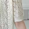 Women's Knitted Sweaters Lady Hollow out Mesh Thin Pullover See Through Look short Sleeve Loose long Tops Smock Two outfits 2025