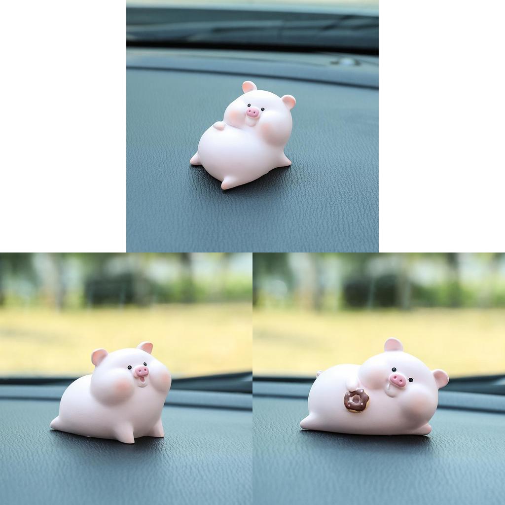 Pig Princess Car Dashboard Figurine Resin Cartoon Decor For Girls Car Interior Accessories