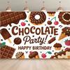 2D Sweet Chocolate Party Backdrop - Birthday Dessert Table Photo Booth Background
