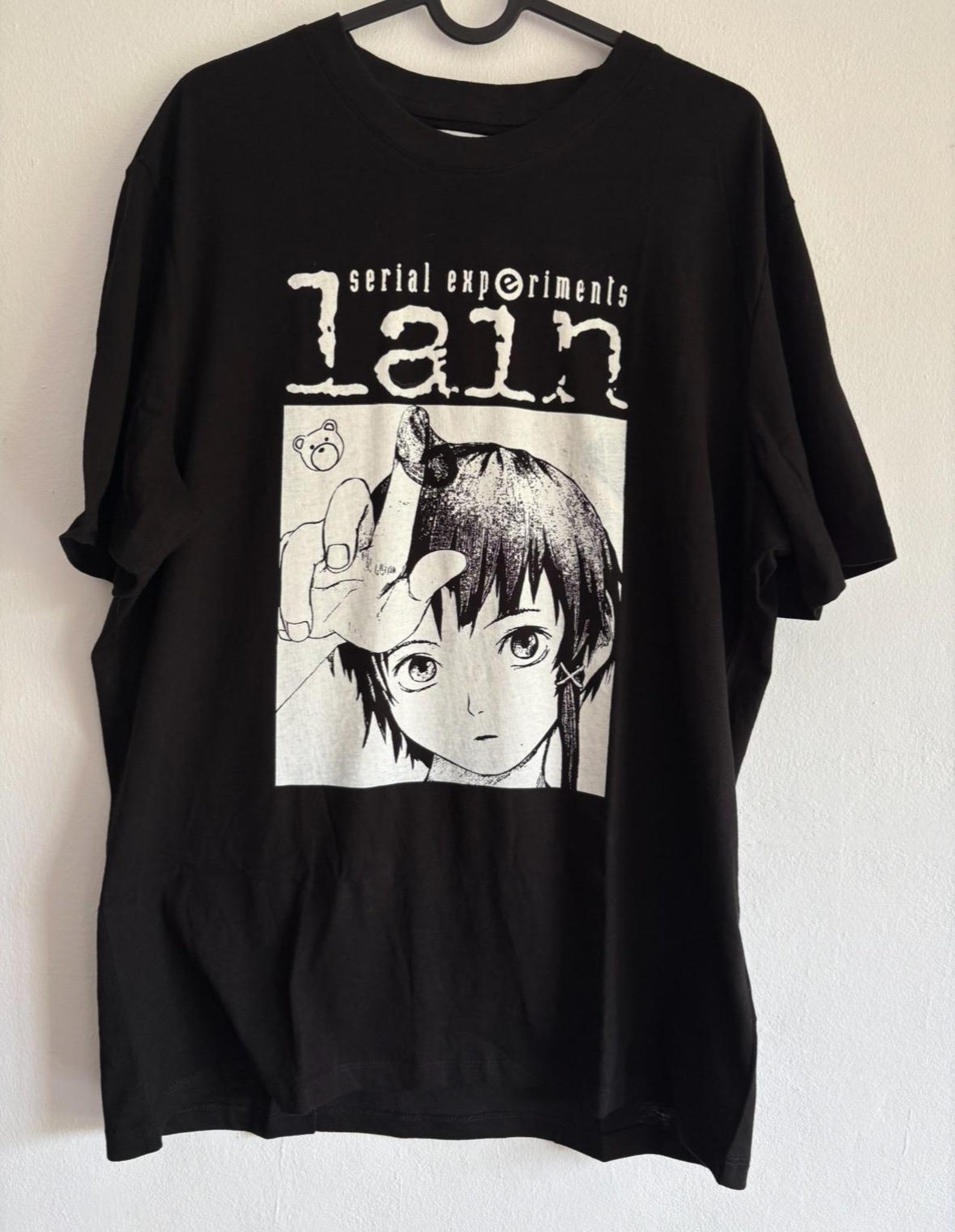 LAIN Anime T-Shirt Screen Printed Cotton S