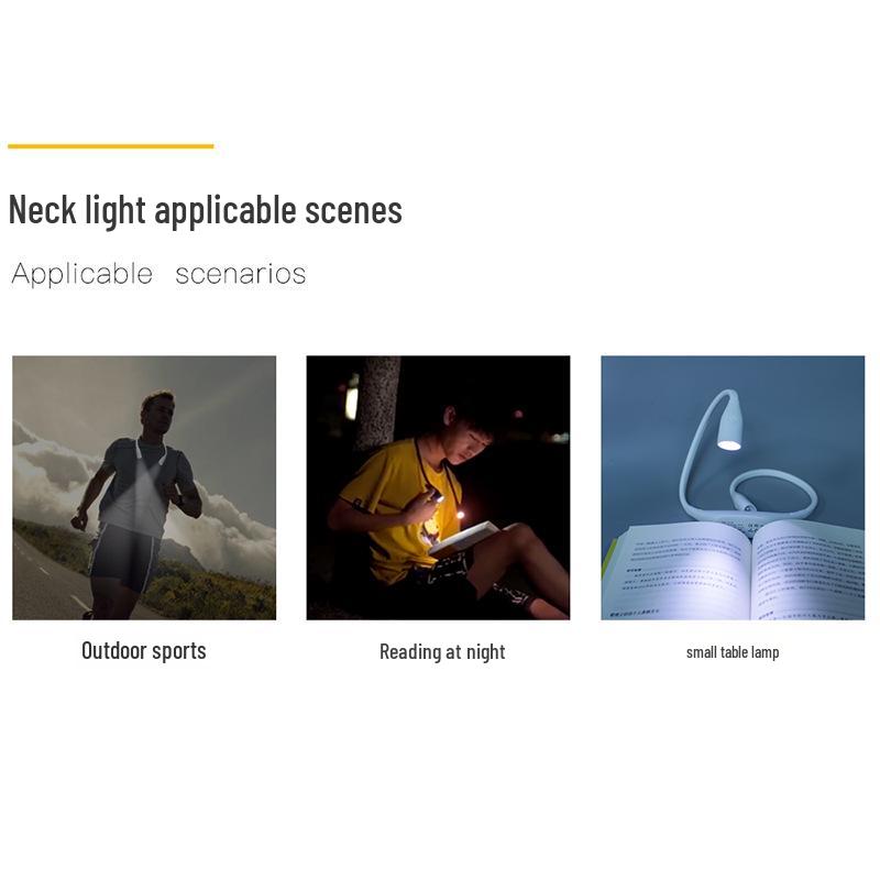 LED USB Rechargeable Neck Light: Eye-Friendly, Portable, Button-Control, Ideal for Reading or Outdoor Use