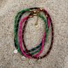 Boho Colorful Rope Chain Adjustable Zircon Necklace Women Minimalist Gold Plated Zircon Pendant Choker Fashion Jewelry Gift