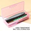Nail Tool Storage Box Nail Files, Pens And Sponge Box Portable Rectangle Jewelry Storage Box For Nail Tools, Plastic Transparent Box