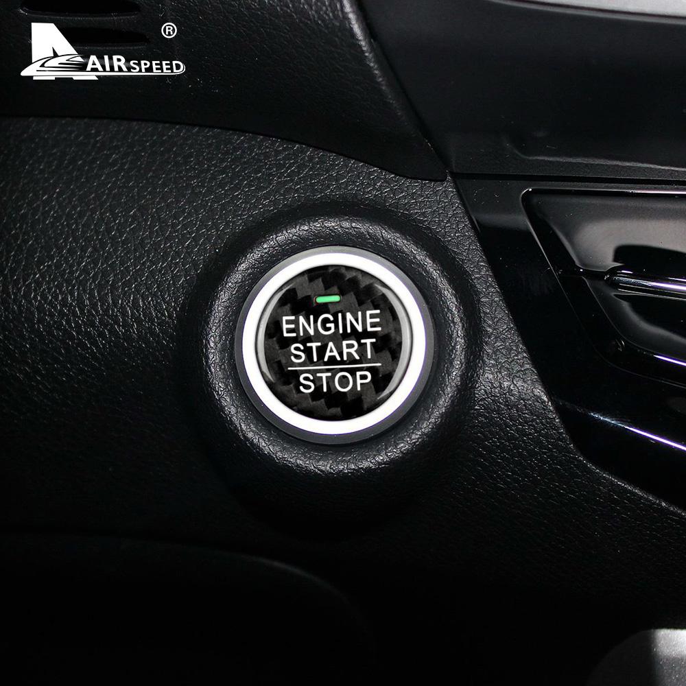 For Honda Civic IX Tourer CRV CR-V 4 Carbon Fiber Accord Accessories Interior Trim Car Engine Start Button Sticker Car Styling