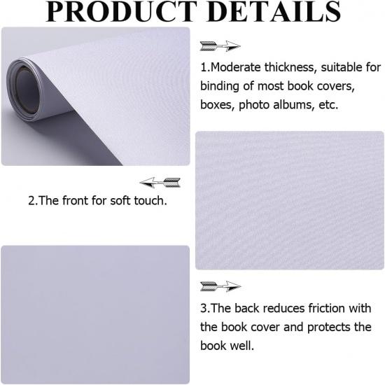 CRASPIRE 43.3 X 16.53 Silk Book Cloth for Book Binding White A3-A8 Fabric Surface Paper Backed Bookcover Bookbinding Supplies Book Covering Protector