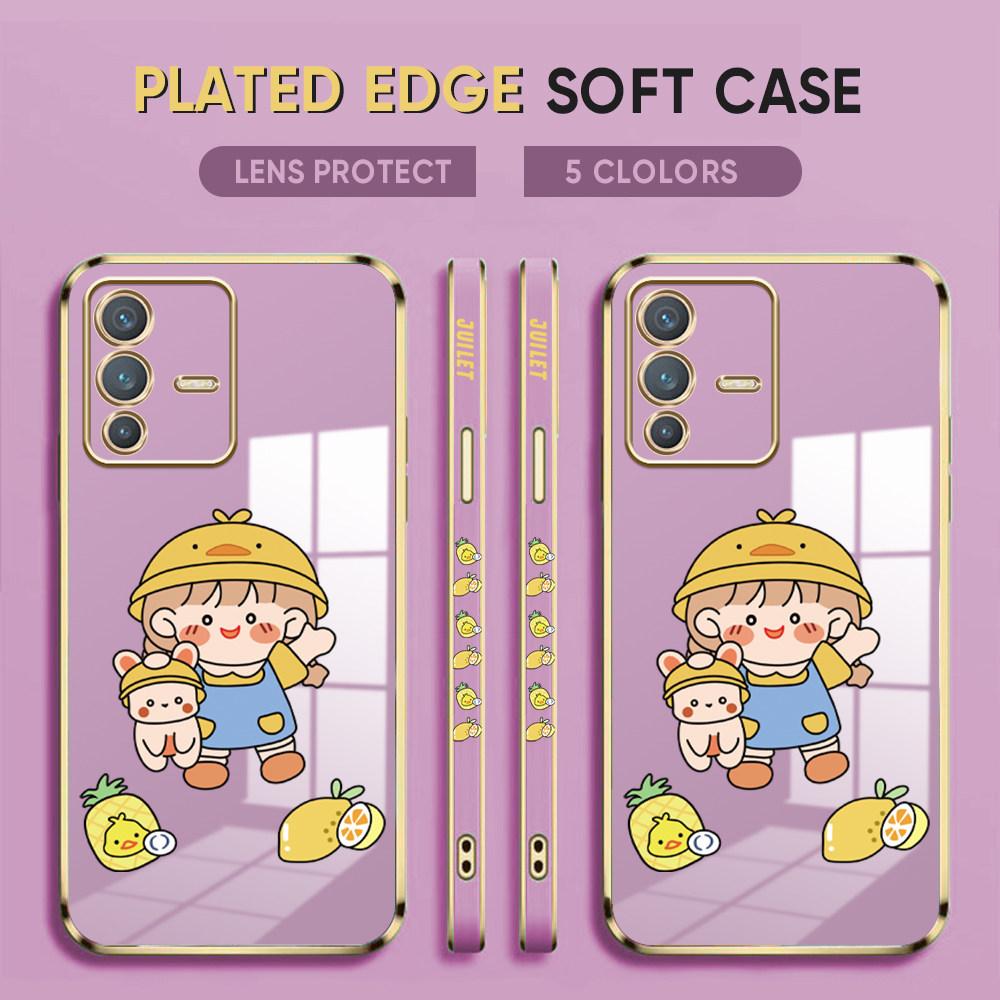 For Honor 90 70 50 X7a X9a P30 Pro P40 Lite Infinix Hot 40i 30i Vivo Y22 Y18 V30 Pro V40 Lovely Girl Pattern Full Lens Protect Shockproof Casing