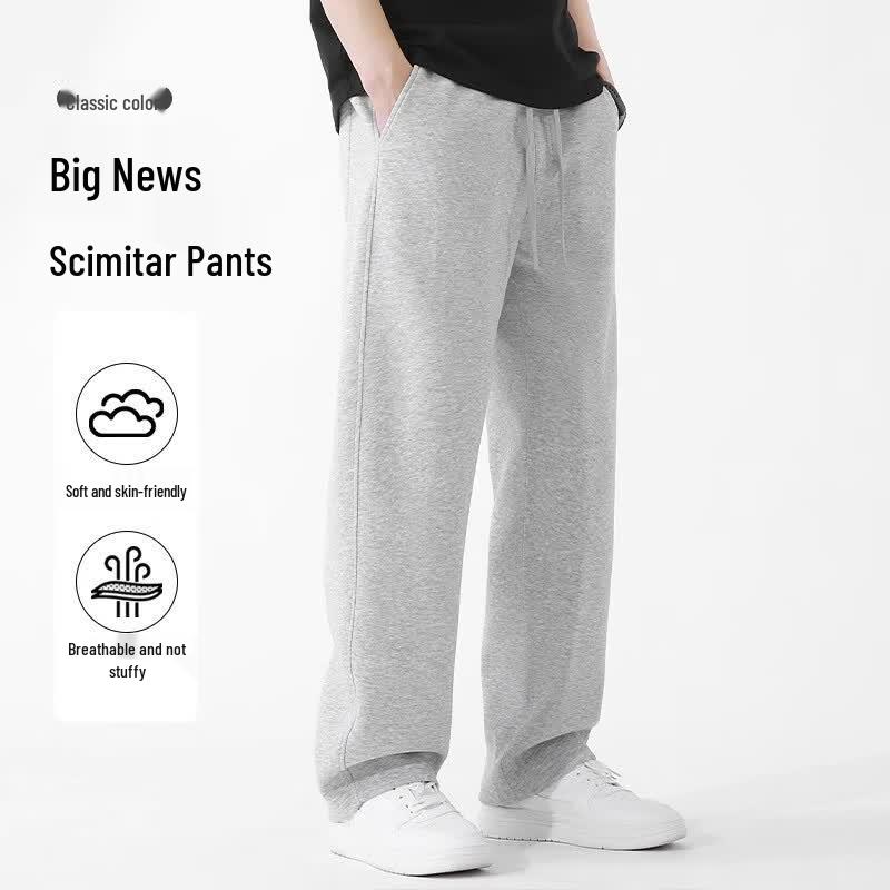 Baleno Men's Loose Fit Curved Knife Leg Casual Trousers
