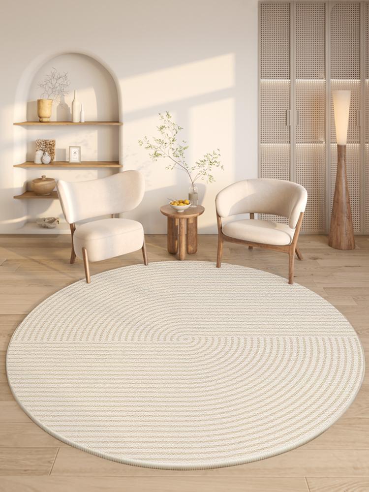 Modern Style Rugs for Bedroom Minimalist Living Room Decoration Round Anti-slip Carpet Soft Bedside Floor Mat Washable Study Rug