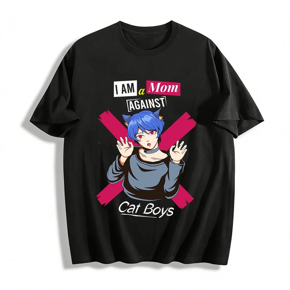 

Anime Cat Ear Mom Style Printed Casual Top Pure cotton T-shirt 6XL