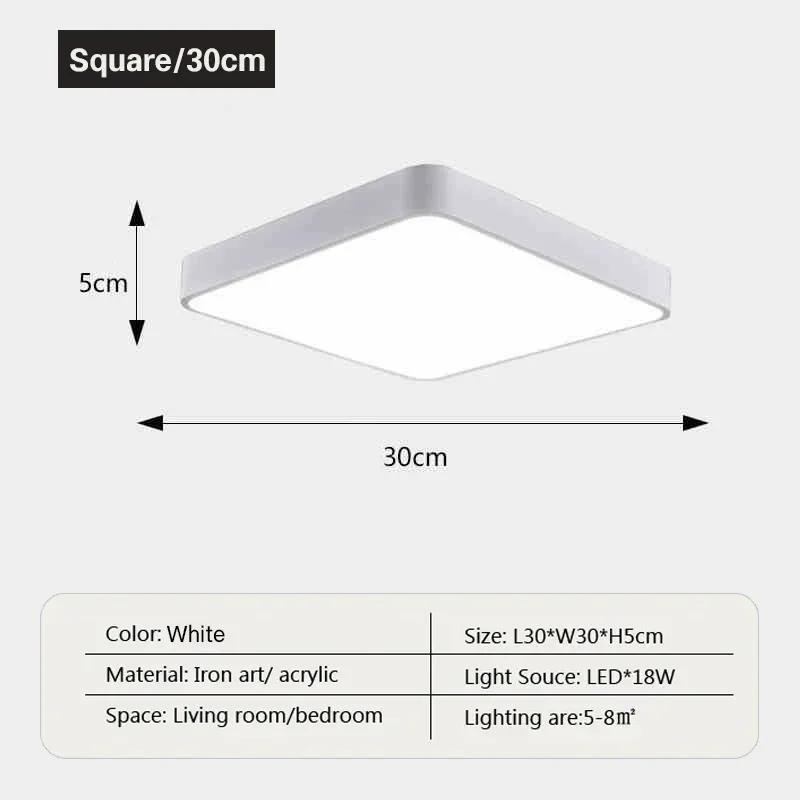 Modern LED Ceiling Light for Living Room Bedroom Room Study Balcony Corridor Lamp Round Square Indoor Decor Lighting Fixture