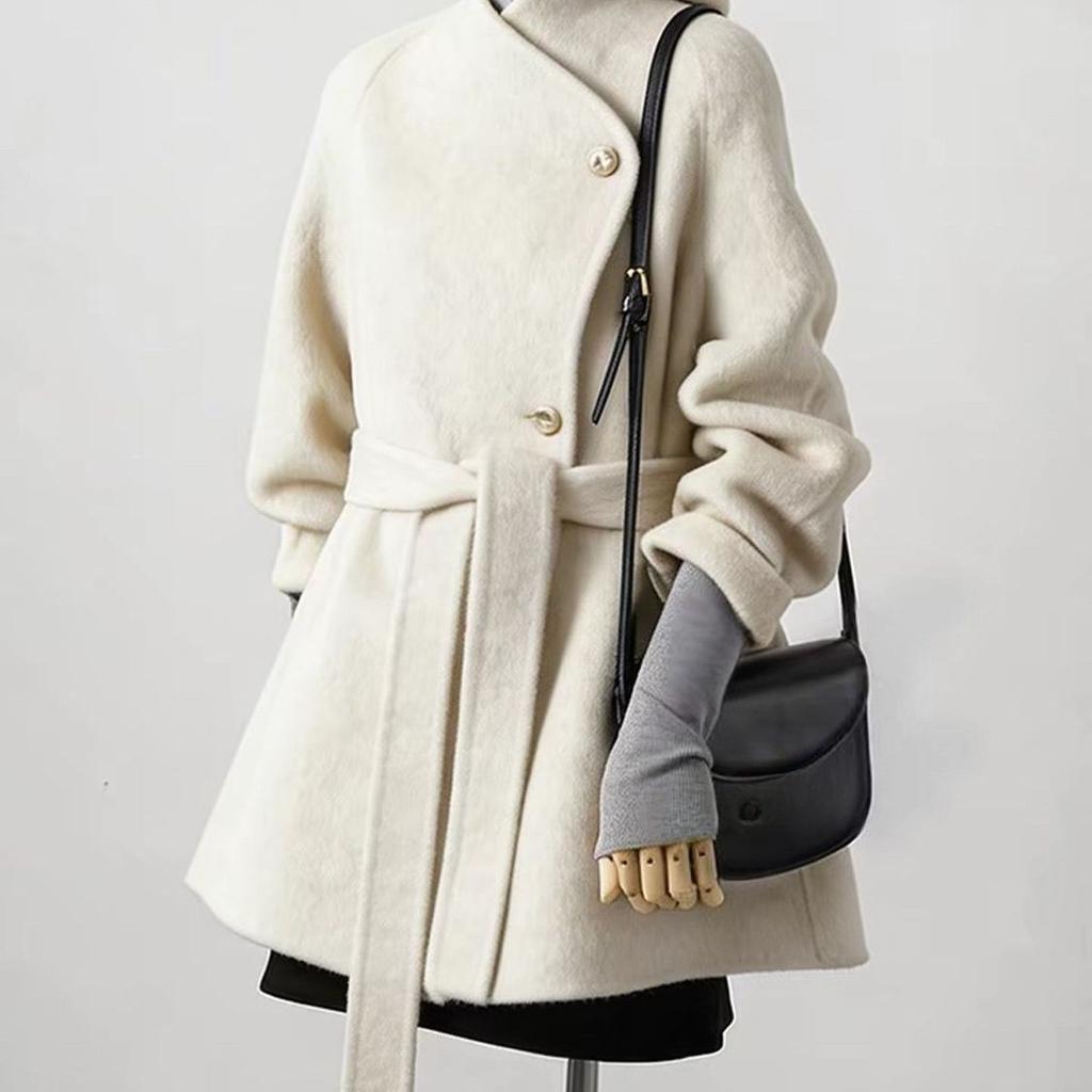 Women's Fashion Reversible Wool Coat—Casual Fall/Winter Outerwear