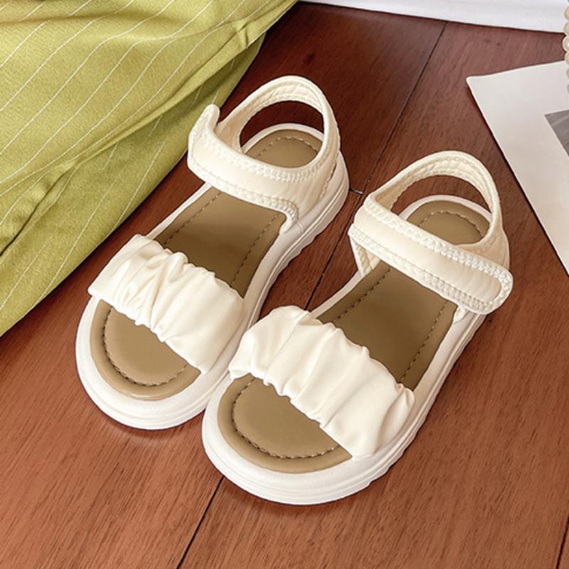 New Children's Sandals Summer School Open-toe Girls Beach Sandals Fashion Thick Bottom Kids Black Beige Causal Sandals Non-slip