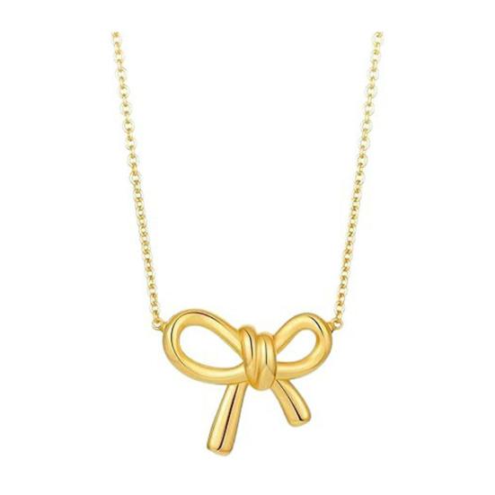 Bow Pendant Necklace Women Bowknot Necklace Girls Cute Bow Charm Necklace Birthday Anniversary Gift for Friend Her