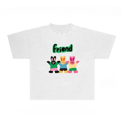 Friend Graphic Print Autumn Pure Cotton Men's and Women's T-shirt Short Sleeve Street Fashion Trend Clothing Kawaii Kpop