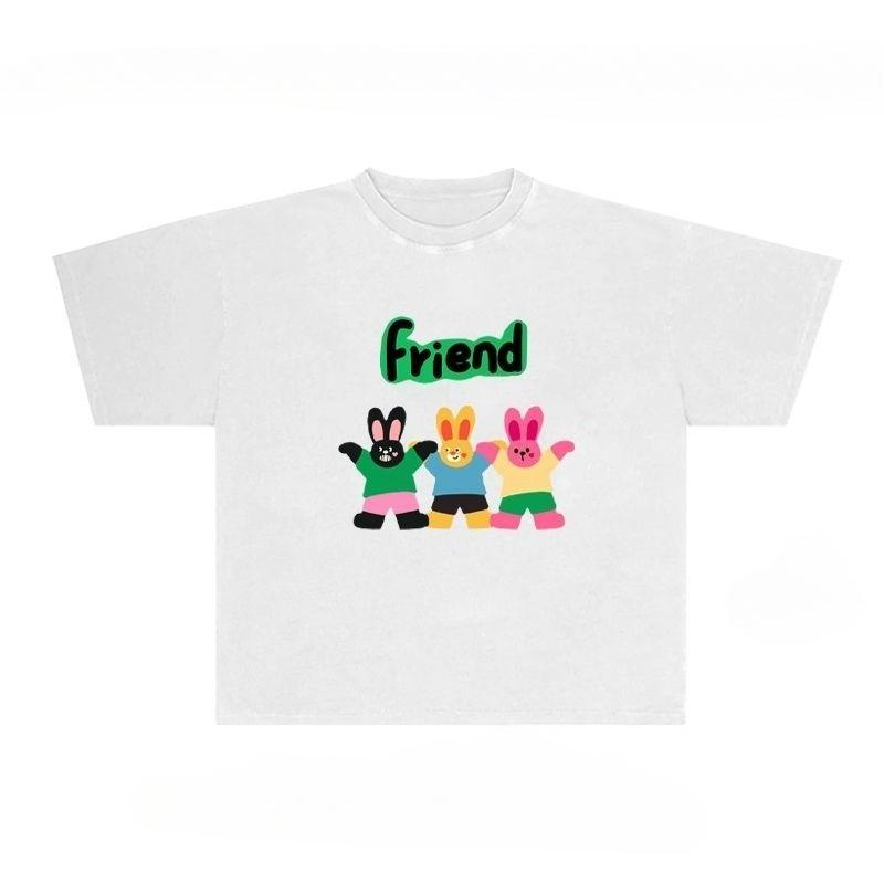 

Friend Graphic Print Autumn Pure Cotton Men s and Women s T-shirt Short Sleeve Street Fashion Trend Clothing Kawaii Kpop S