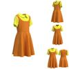 Squid Game Wooden Doll Cosplay Dress Comfortable And Breathable Red Green Light