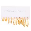 XP17 Women's Retro Geometric Butterfly Pearl Hoop Earrings Set
