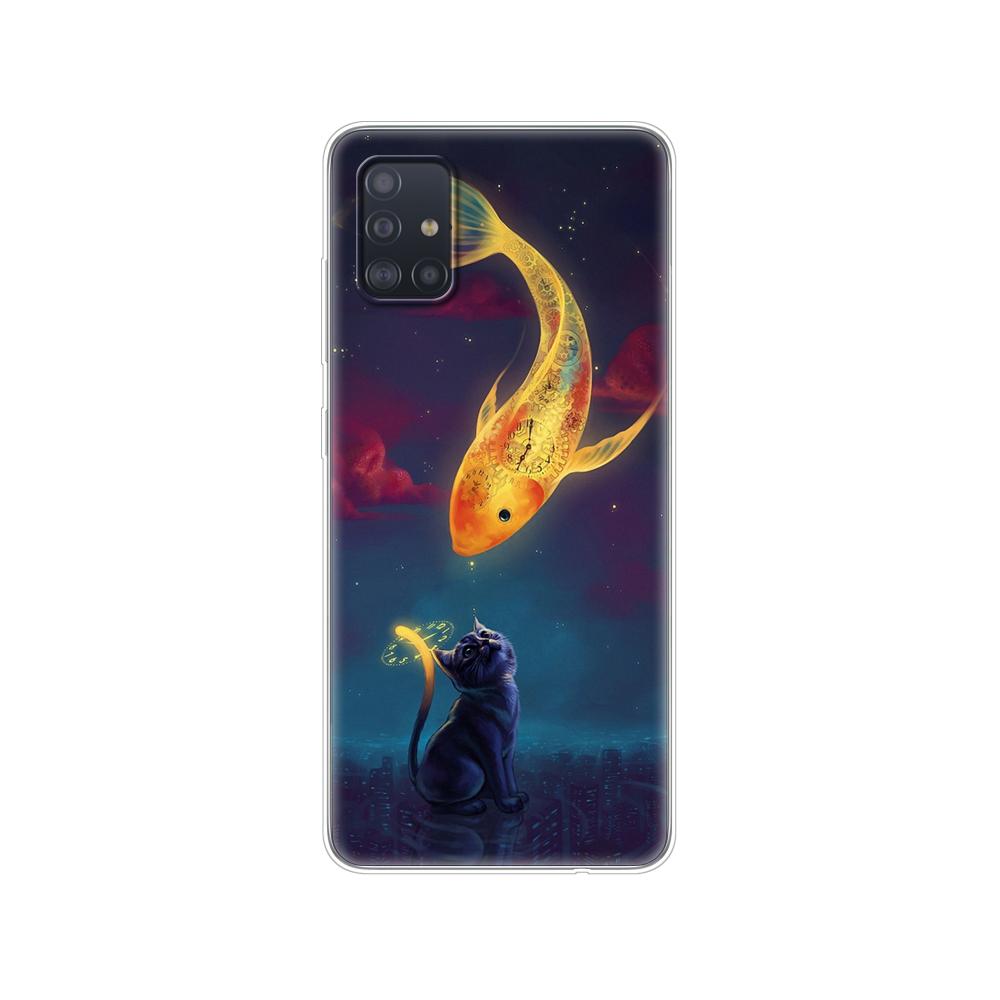 Case For Samsung Galaxy A31 A41 A51 A71 A01 A81 A91 A11 A30S A20S A21S A50S M11 M21 M31 M30S M40S Case Cute Gold Fish Fishman