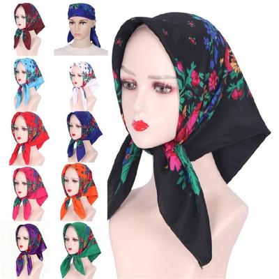 Flower Print Polyester Scarf Women Multipurpose Head Wrap Travel Yoga Accessory Comfortable Everyday Wear